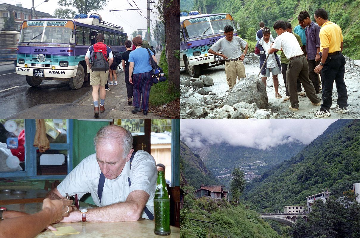 06 Bus From Kathmandu, Huge Rock On Road To Kodari, Bill Norton, Friendship Bridge And Zhangmu From Kodari